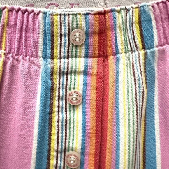 Victoria's Secret Vintage Y2K Large L Rainbow Striped Cotton Pajama Set Flannel - Picture 4 of 16